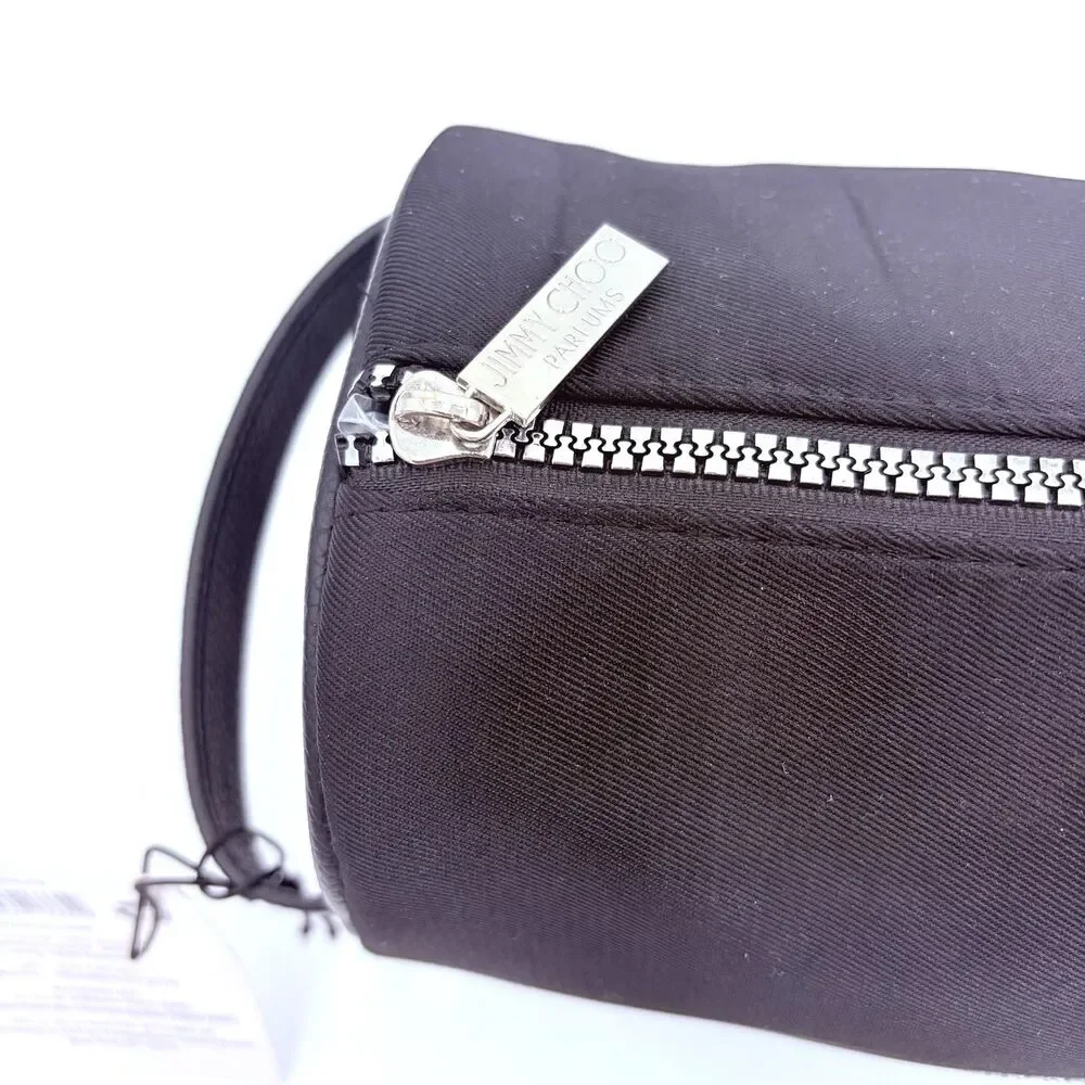 Jimmy Choo Parfums Black Cosmetic Bag Travel Pouch Zip Makeup Case New Tag
